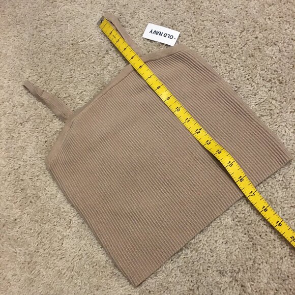 NWT Old Navy Beige Ribbed Square Neck Cropped Cami - Picture 11 of 11